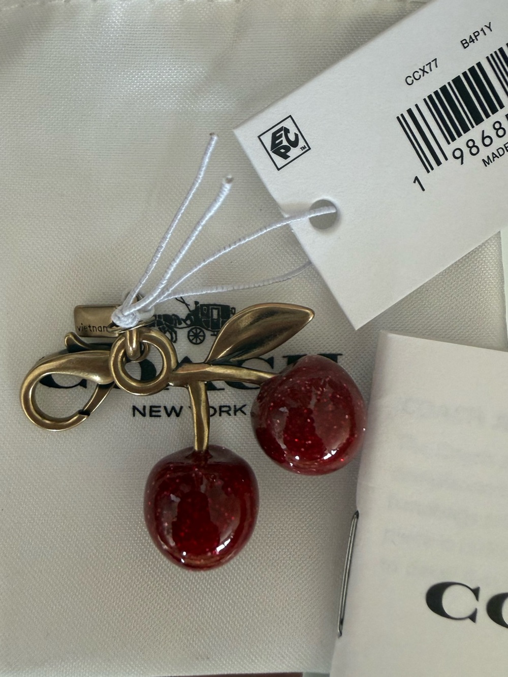 Coach Cherry mini bag charm NWT with dust bag SOLD OUT ONLINE - Picture 7 of 15